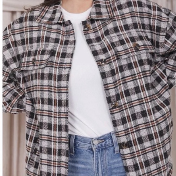 Mikarose Black, White and Brown Plaid Shirt, Sz M - Picture 4 of 10